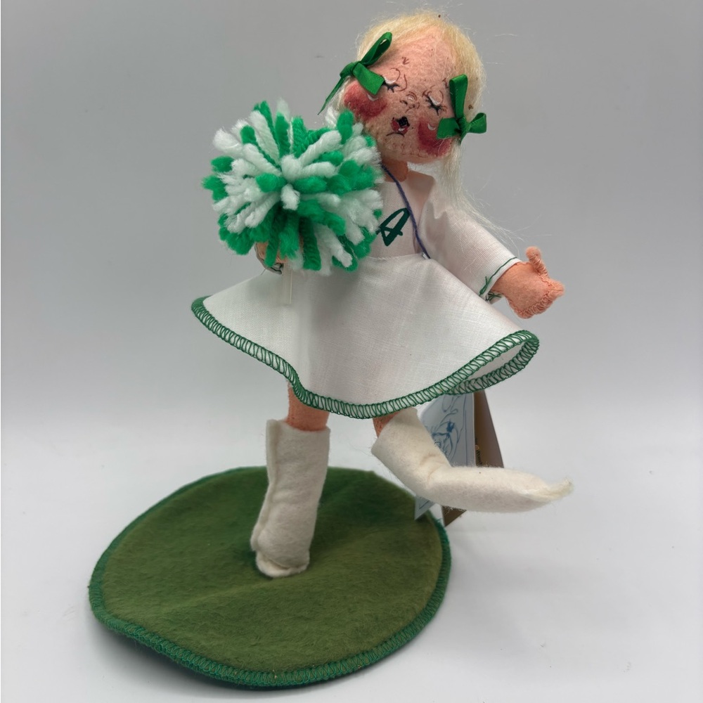 Annalee Cheerleader Doll with Green and White Outfit